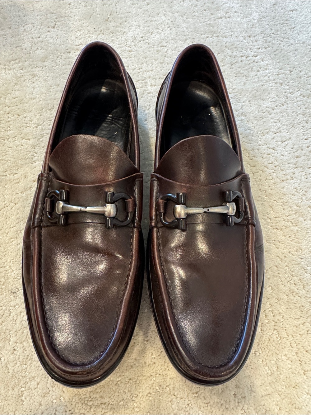 Men's Ferragamo Brown Leather Bit Loafers size 12